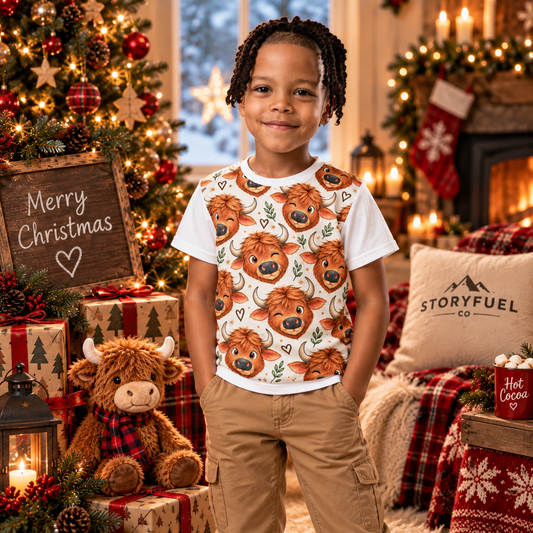 Highland Cow Kids All-Over Print T-Shirt