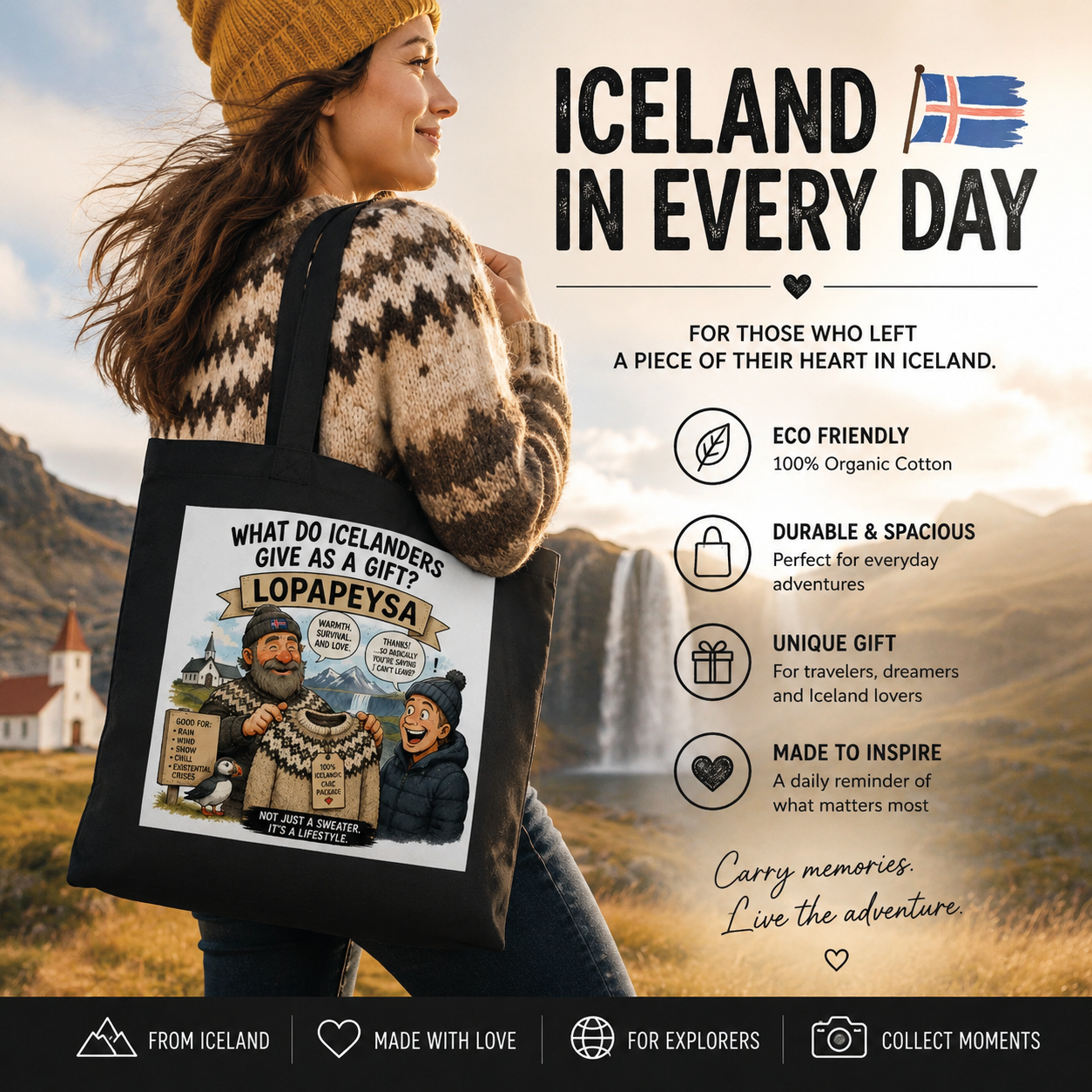 The Iceland theme bag