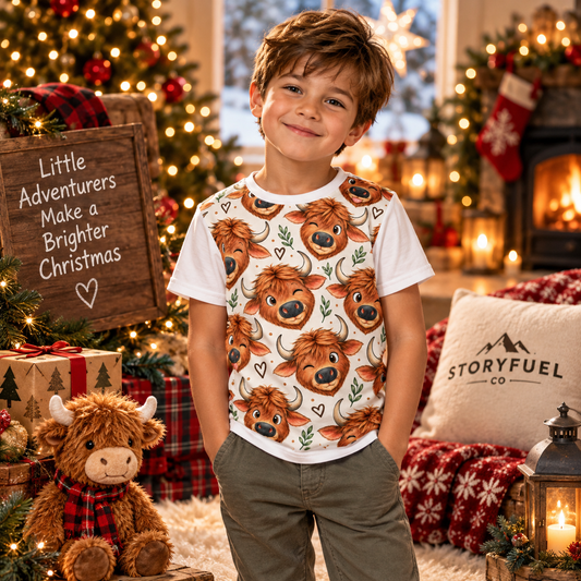 Highland Cow Kids All-Over Print T-Shirt